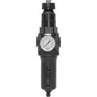Manual Drain Filter/Regulator with Metal Bowl & Gauge Modulair 400, 1/2" NPT, 200 psi, 9.1 fl. oz. Capacity Helyx Safety & Industrial Supplies