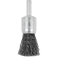 Brosse &agrave; fils cr&ecirc;p&eacute;s mont&eacute;e sur mandrin E050-12, 1/2", Fils 0,012", Tige 1/4" Helyx Safety & Industrial Supplies