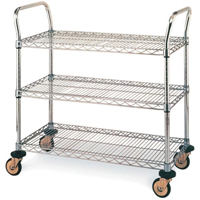 Chariots utilitaires standards, Acier inoxydable, 18" x 39" x 30", Capacit&eacute; 500 lb Helyx Safety & Industrial Supplies