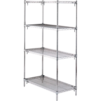 ETAGERE,4 TABL18X36X63,CHROME,800LB/TABL., Tiers 4, 36" la x 63" h x 18" p Helyx Safety & Industrial Supplies