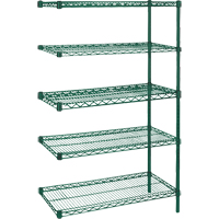 &eacute;tag&egrave;res robustes en treillis m&eacute;tallique au fini &eacute;poxy vert, Ensemble de Ajout, 5 Tablettes, 36" la x 86" h x 24" p Helyx Safety & Industrial Supplies