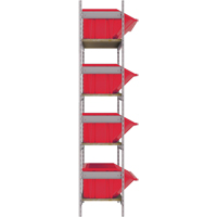 Wide Span Shelving with Jumbo Plastic Bins, Steel, Boltless, 800 lbs. Capacity, 66" W x 72" H x 18" D Helyx Safety & Industrial Supplies