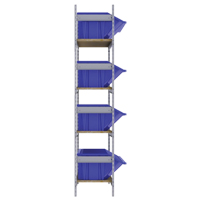 Wide Span Shelving with Jumbo Plastic Bins, Steel, Boltless, 800 lbs. Capacity, 66" W x 72" H x 18" D Helyx Safety & Industrial Supplies