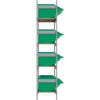 Wide Span Shelving with Jumbo Plastic Bins, Steel, Boltless, 800 lbs. Capacity, 66" W x 72" H x 18" D Helyx Safety & Industrial Supplies