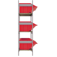 Wide Span Shelving with Jumbo Plastic Bins, Steel, Boltless, 800 lbs. Capacity, 66" W x 60" H x 18" D Helyx Safety & Industrial Supplies