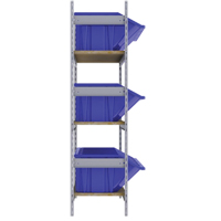 Wide Span Shelving with Jumbo Plastic Bins, Steel, Boltless, 800 lbs. Capacity, 66" W x 60" H x 18" D Helyx Safety & Industrial Supplies