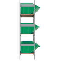 Wide Span Shelving with Jumbo Plastic Bins, Steel, Boltless, 800 lbs. Capacity, 66" W x 60" H x 18" D Helyx Safety & Industrial Supplies