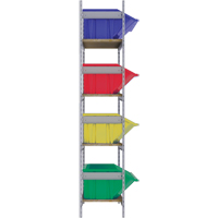 Wide Span Shelving with Jumbo Plastic Bins, Steel, Boltless, 800 lbs. Capacity, 66" W x 72" H x 18" D Helyx Safety & Industrial Supplies
