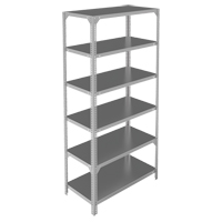 Shelving Unit, Galvanized Steel, Slotted Angle, 300 lbs. Capacity, 48" W x 72" H x 12" D Helyx Safety & Industrial Supplies