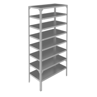 Shelving Unit, Galvanized Steel, Slotted Angle, 300 lbs. Capacity, 48" W x 96" H x 12" D Helyx Safety & Industrial Supplies