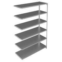 Shelving Unit, Galvanized Steel, Slotted Angle, 275 lbs. Capacity, 48" W x 72" H x 18" D Helyx Safety & Industrial Supplies
