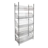 Wire Basket Shelving Unit, 5 Tiers, 48" W x 74" H x 24" D Helyx Safety & Industrial Supplies