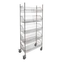 Chariot &agrave; tablette avec panier en treillis, Tiers 5, 36" la x 80" h x 18" p Helyx Safety & Industrial Supplies