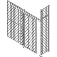 Porte &agrave; glissi&egrave;re robuste pour cloison en treillis m&eacute;tallique, 4' la x 8' h Helyx Safety & Industrial Supplies