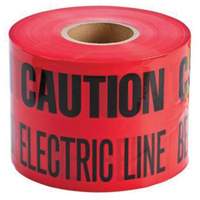 Ruban d'avertissement de danger souterrain Buried Electric Line Identoline, 6" la x 1000' lo, Noir/rouge Helyx Safety & Industrial Supplies