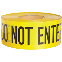 Rubans pour barricades, Anglais, 3" la x 1000' lo, 3 mils, Noir sur jaune Helyx Safety & Industrial Supplies