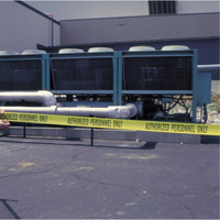 Rubans pour barricades, Anglais, 3" la x 1000' lo, 2 mils, Noir sur jaune Helyx Safety & Industrial Supplies