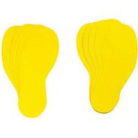 &eacute;tiquettes pour marquage des planchers, Empreinte de pas, 12" lo x 3,75" la, Jaune, Vinyle Helyx Safety & Industrial Supplies
