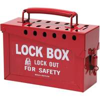 Coffret de s&eacute;curit&eacute; portatif en m&eacute;tal, Rouge Helyx Safety & Industrial Supplies