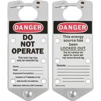 Moraillons de verrouillage &eacute;tiquet&eacute;s, Argent Helyx Safety & Industrial Supplies