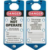 Moraillons de verrouillage &eacute;tiquet&eacute;s, Bleu Helyx Safety & Industrial Supplies