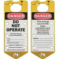 Moraillons de verrouillage &eacute;tiquet&eacute;s, Jaune Helyx Safety & Industrial Supplies
