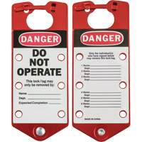 Moraillons de verrouillage &eacute;tiquet&eacute;s, Rouge Helyx Safety & Industrial Supplies