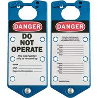 Moraillons de verrouillage &eacute;tiquet&eacute;s, Bleu Helyx Safety & Industrial Supplies