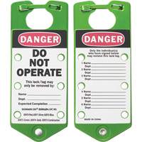 Moraillons de verrouillage &eacute;tiquet&eacute;s, Vert Helyx Safety & Industrial Supplies