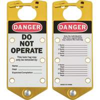 Moraillons de verrouillage &eacute;tiquet&eacute;s, Jaune Helyx Safety & Industrial Supplies