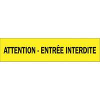 "Attention - Entr&eacute;e Interdite" Barricade Tape, French, 3" W x 1000' L, 3.5 mils, Black on Yellow Helyx Safety & Industrial Supplies
