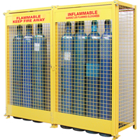 Armoires pour cylindres &agrave; gaz, nbre de bouteilles: 20, 88" , 30" , 74" , Jaune Helyx Safety & Industrial Supplies