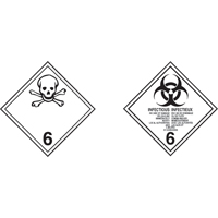 TDG Shipping Labels, Class 6.1, Toxic Substances, Paper Helyx Safety & Industrial Supplies