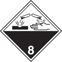 TDG Shipping Labels, Class 8, Corrosives, Paper Helyx Safety & Industrial Supplies