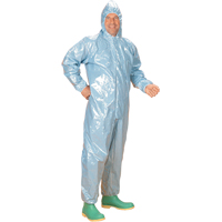 Combinaison &agrave; capuchon de 0,5 mils en tissu r&eacute;sistant aux flammes et aux produits chimiques, Moyen, Bleu, Tissu ignifug&eacute; Helyx Safety & Industrial Supplies