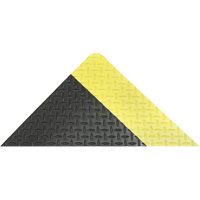 Tapis antifatigue ergonomique Saddle Trax, Losange, 2' x 3' x 1", Noir/Jaune, Vinyle Helyx Safety & Industrial Supplies