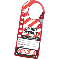 Moraillons encliquetables &agrave; &eacute;tiquettes, Rouge Helyx Safety & Industrial Supplies