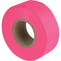 Flagging Tape, 1.1875" W x 150' L, Fluorescent Pink Helyx Safety & Industrial Supplies