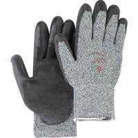 Gants de tricot poivre & sel avec rev&ecirc;tement de paume noir, Taille Petit/7, Rev&ecirc;tement Polyur&eacute;thane, Enveloppe en PEHP, ANSI/ISEA 105 niveau 2 Helyx Safety & Industrial Supplies