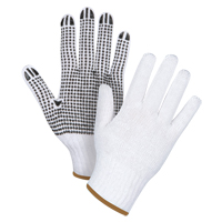 Dotted String Knit Gloves, Poly/Cotton, Single Sided, 7 Gauge, Large Helyx Safety & Industrial Supplies