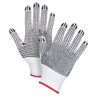 Double-Sided Dotted String Knit Gloves, Poly/Cotton, Double Sided, 7 Gauge, Small Helyx Safety & Industrial Supplies