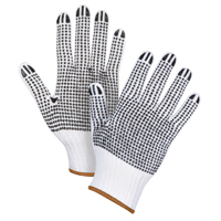Double-Sided Dotted String Knit Gloves, Poly/Cotton, Double Sided, 7 Gauge, Large Helyx Safety & Industrial Supplies