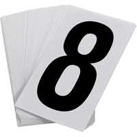 Num&eacute;ros autocollants, 8, 3-1/2" h, Noir sur blanc Helyx Safety & Industrial Supplies