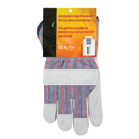 Gants d'ajusteur rugueux, T-Grand, Paume en Cuir de vache refendu, Doublure en Coton Helyx Safety & Industrial Supplies