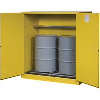 Sure-Grip&reg; EX Vertical Drum Storage Cabinets, 110 US gal. Cap., 2 Drums, Yellow Helyx Safety & Industrial Supplies