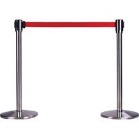 Poteau r&eacute;cepteur pour barri&egrave;res sur pieds pour le contr&ocirc;le des foules, Hauteur de 35", Acier inoxydable Helyx Safety & Industrial Supplies
