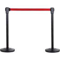 Free-Standing Crowd Control Barrier Receiver Post, 35" High, Black Helyx Safety & Industrial Supplies