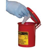 Mini bidons pour d&eacute;chets huileux pour dessus d'&eacute;tabli, Homologu&eacute; FM, 0,45 gal. US, Rouge Helyx Safety & Industrial Supplies