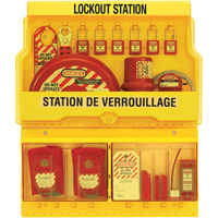 Deluxe Lockout Stations, Thermoplastic Padlocks, 32 Padlock Capacity, Padlocks Included Helyx Safety & Industrial Supplies