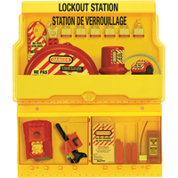 Deluxe Lockout Stations, Aluminum Padlocks, 32 Padlock Capacity, Padlocks Included Helyx Safety & Industrial Supplies